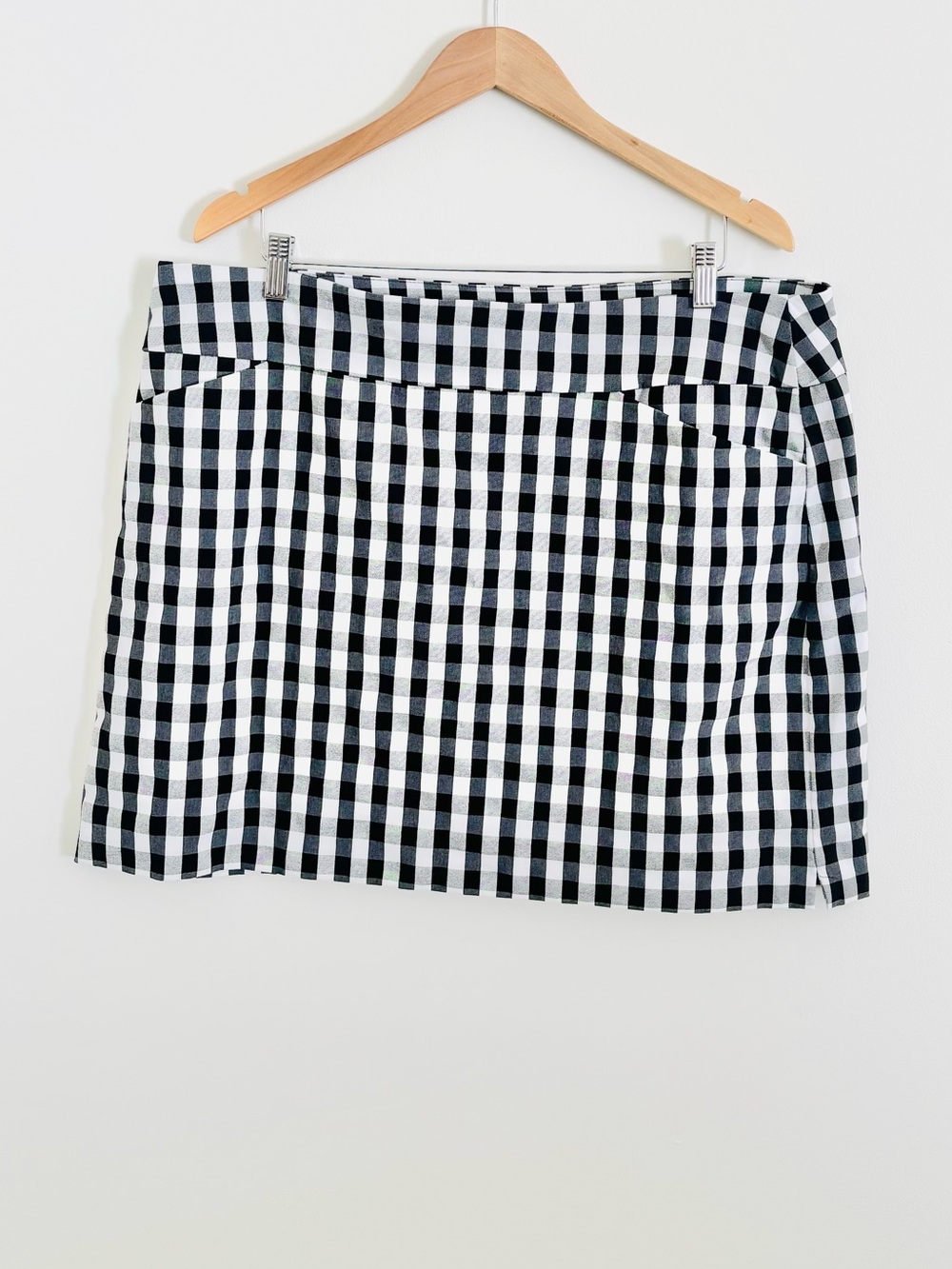 Charter Club Black & White Gingham Plaid Print Skort